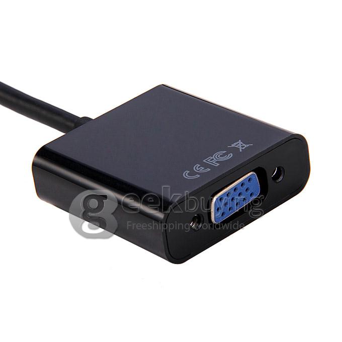 1080p HDMI Male to VGA Female HDMI to VGA Video Converter Adapter Cable - Black