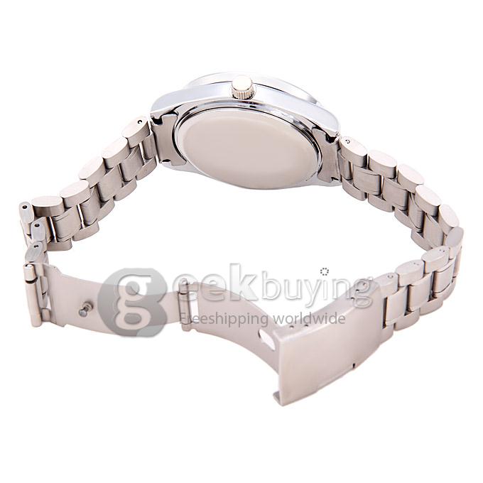 Makibes CJIABA GA07005 Stainless Steel Band Round Case Mechanical Analog Wrist Watch for Men - White (with Box)