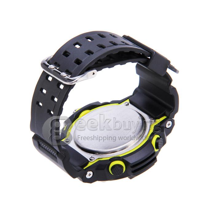 ALIKE AK1410 Waterproof Multi Function Quartz Analog & Digital Sport Wrist Watch Timepiece for Men - Yellow
