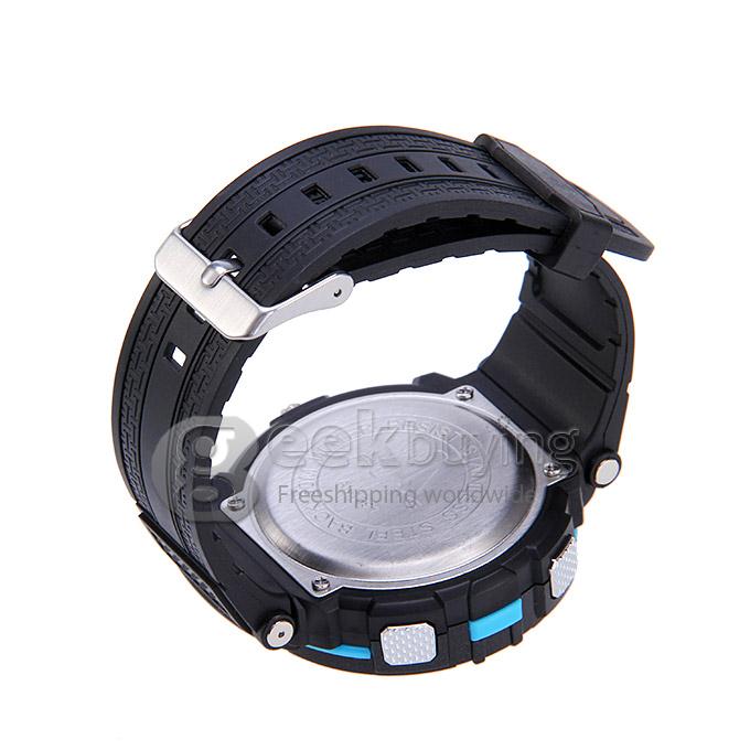 ALIKE Waterproof Multi-function Analog & Digital Quartz Sport Wrist Watch Timepiece for Men - Blue