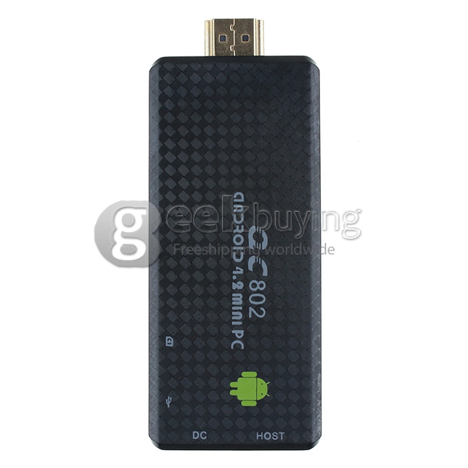 MK809III QC802 RK3188T ARM Cortex-A9 Quad Core Google Android 4.2 Mini PC TV Box 2G/8G Bluetooth XBMC Black
