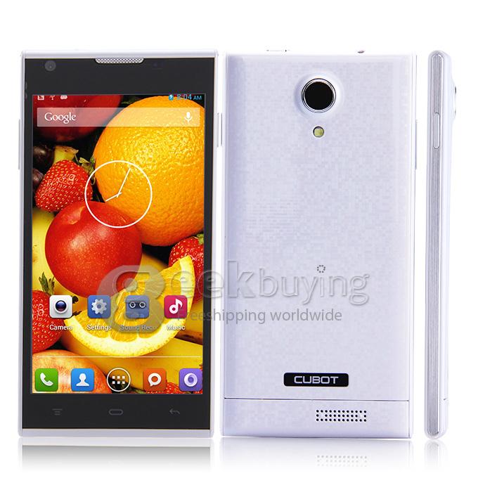 CUBOT P7 5.0 Inch IPS Touch Screen MTK6582 Quad Core 1.3GHz Android 4.2.2 3G Smart Phone 512MB + 4GB 8MP WiFi OTG GPS - White