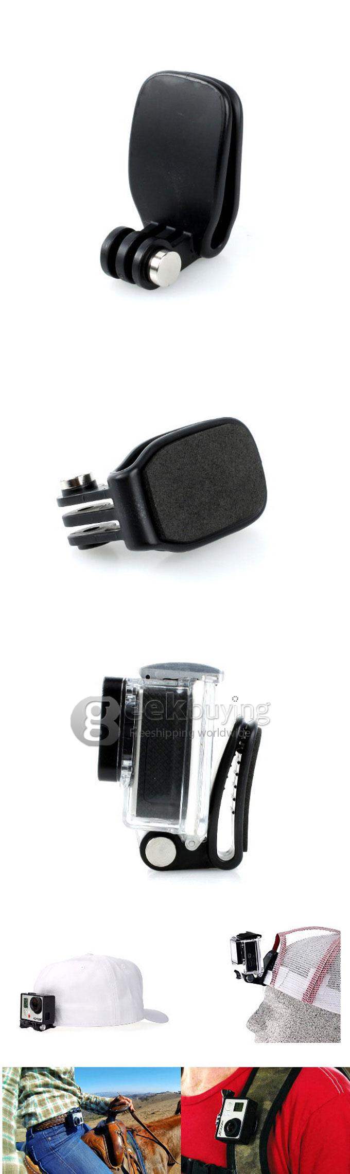 Head Monopod Helmet Quick-Release Clip Mount for All GOPRO HD Hero 3+ / 3 / 2 / 1 /SJ4000 (Black)