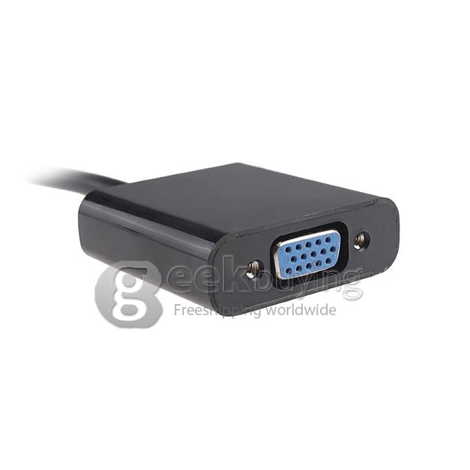 Mini HDMI Male to VGA Female Video Converter Adapter Cable HD Support 1080P - Black