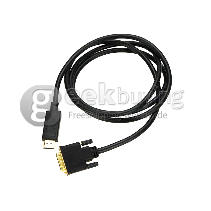 1.8M DisplayPort DP Male to DVI Male Converter Adapter Cable Support 1080P - Black
