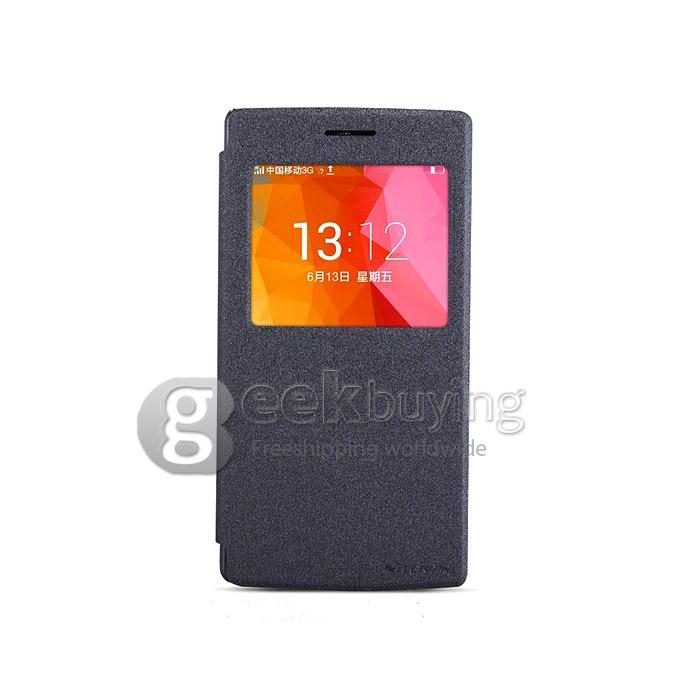 Nillkin Smart Window View flip Leather Case Cover for OnePlus One - Black