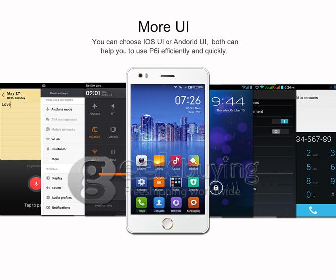 Elephone P6i MTK6582 Quad core 1.3GHz 5 Inch Android 4.4 OS Smartphone 1GB RAM 4GB ROM 13.0MP IPS QHD 3G GPS OTG Black