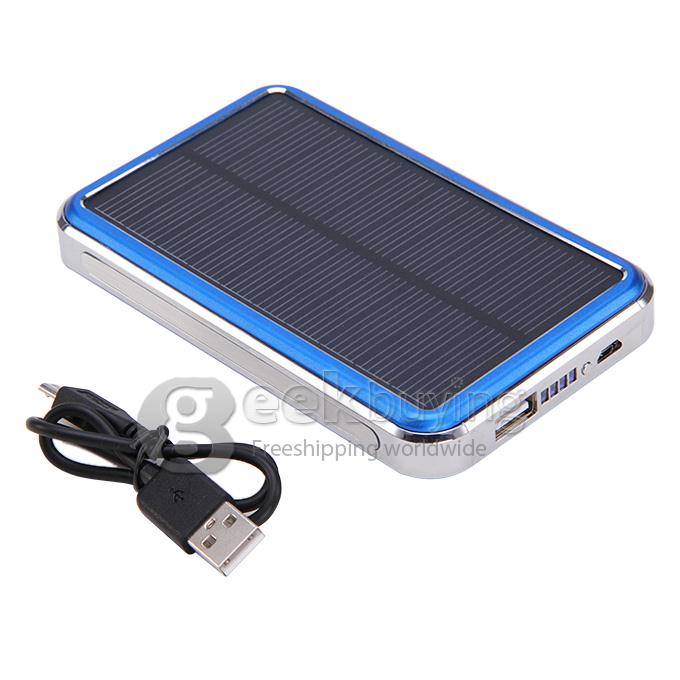New Portable Panel Solar Charger 16800mAh USB Port Mobile Power Bank for iPhone/Samsung Galaxy - Blue