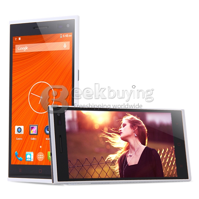 Star C1000 MTK6582 Quad Core 1.3GHz 5.5 Inch Android 4.4 OS Smartphone 1GB RAM 8GB ROM 13.0MP 3G GPS OTG Fingerprint Leather Case White