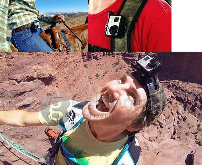 Head Monopod Helmet Quick-Release Clip Mount for All GOPRO HD Hero 3+ / 3 / 2 / 1 /SJ4000 (Transparent)