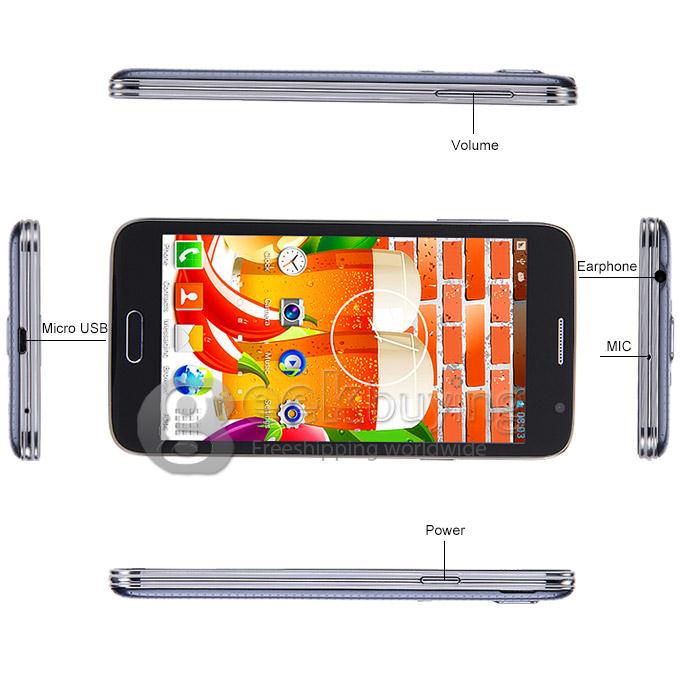 JIAKE G9006W 5.0Inch Capacitor Touch Screen MTK6572 Dual Core 1.2GHz 256MB+2GB 2.0MP+0.3MP Android 4.2 OS 3G/GPS with Protective Film - Black
