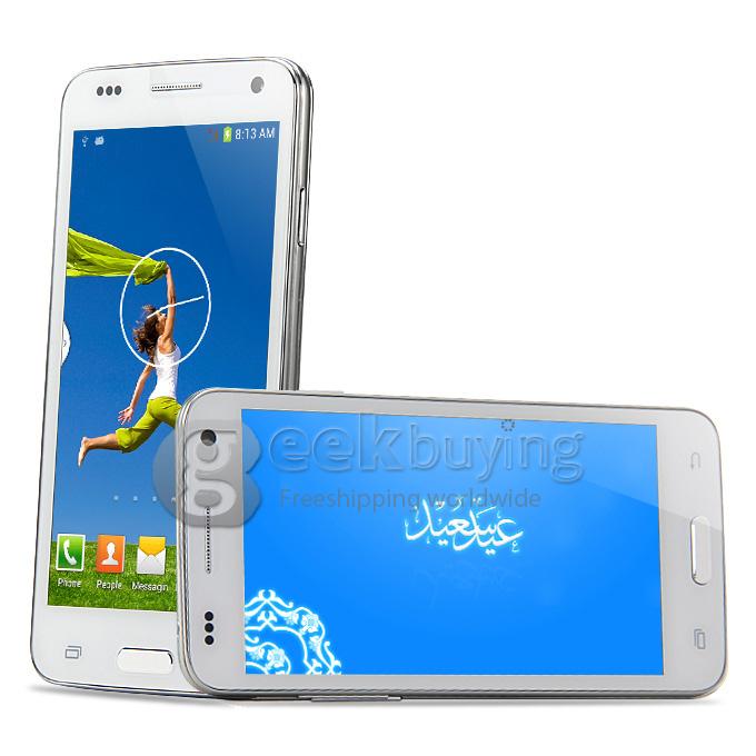 W800 MTK6582 Quad core 1.3GHz 4.5 Inch Android 4.2 OS Smartphone 1GB RAM 4GB ROM 8.0MP 3G GPS with Leather Case White