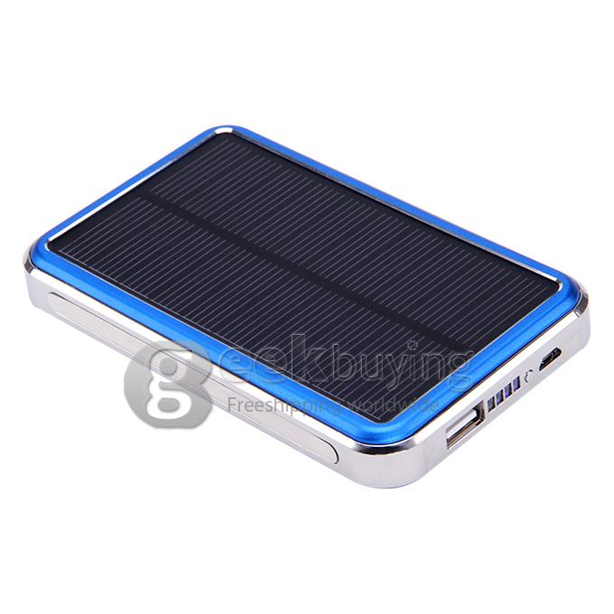New Portable Panel Solar Charger 16800mAh USB Port Mobile Power Bank for iPhone/Samsung Galaxy - Blue