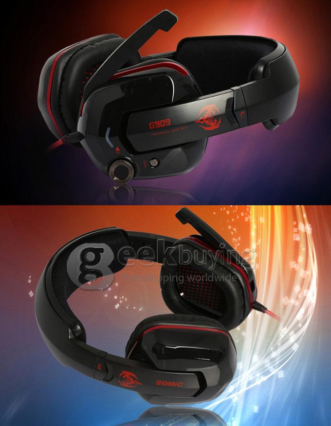 Somic G909 Wire Computer Gaming Headset 7.1 Sound Effects High-end Game Headphones with USB Interface - Black