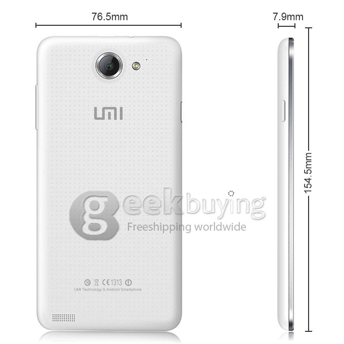 UMI C1 MTK6582 Quad Core 1.3GHz 5.5 Inch Android 4.4.2 OS Smartphone 1GB RAM 16GB ROM 13.0MP 3G/GPS White