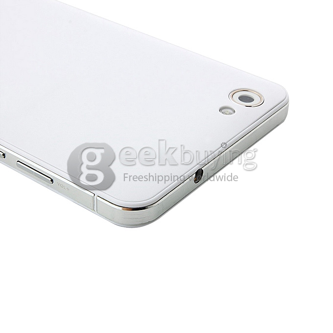 Mijue M680 MTK6582 Quad core 1.3GHz 5.0Inch Android4.2 OS Smartphone 1GB RAM 4GB ROM IPS QHD Screen 13.0MP 3G GPS Miracast OTG - White with Silver Side