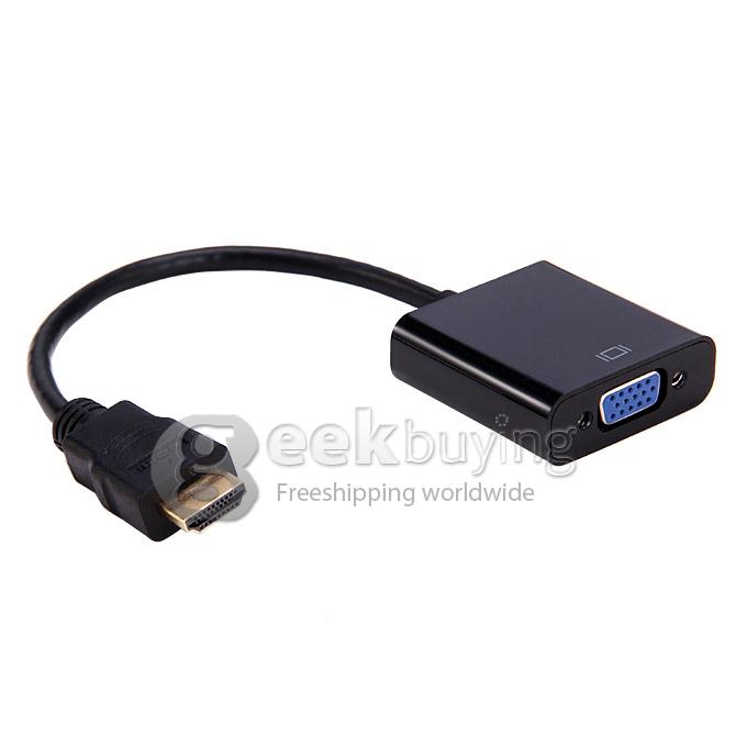 1080p HDMI Male to VGA Female HDMI to VGA Video Converter Adapter Cable - Black