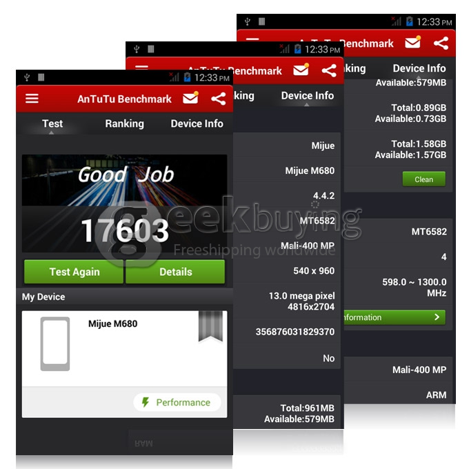 Mijue M680 MTK6582 Quad core 1.3GHz 5.0Inch Android4.2 OS Smartphone 1GB RAM 4GB ROM IPS QHD Screen 13.0MP 3G GPS Miracast OTG - White with Silver Side