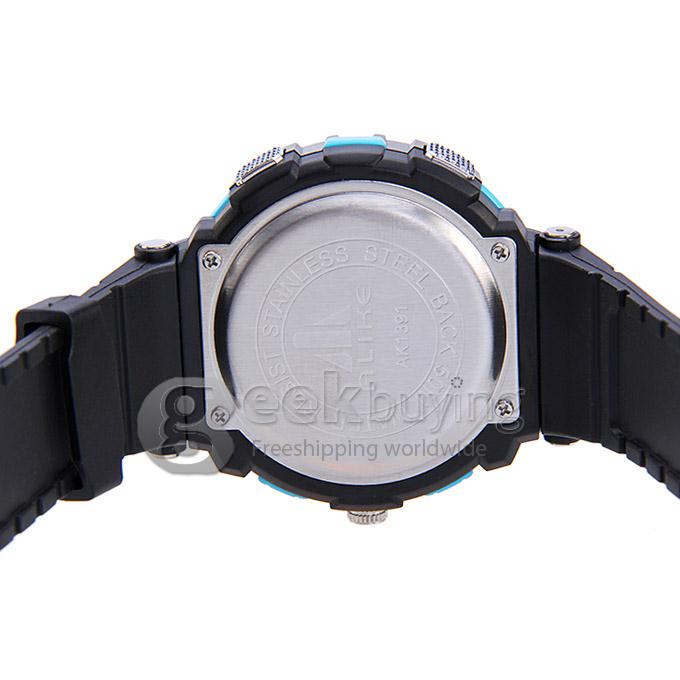 ALIKE Waterproof Multi-function Analog & Digital Quartz Sport Wrist Watch Timepiece for Men - Blue