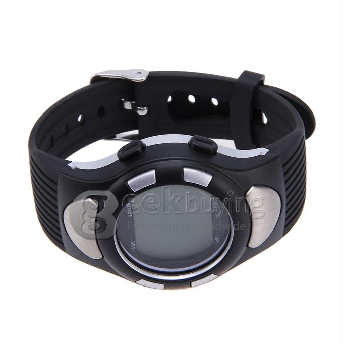 Unisex Strapless Heart Rate Monitor with Pedometer Sport Watch Multifunctions Wrist Watch Timepiece - Silver