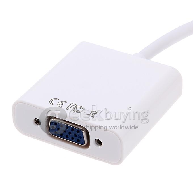1080p HDMI Male to VGA Female HDMI to VGA Video Converter Adapter Cable - White