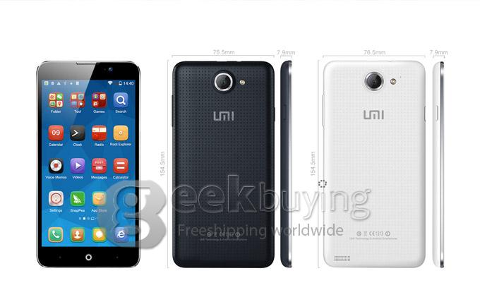 UMI C1 MTK6582 Quad Core 1.3GHz 5.5 Inch Android 4.4.2 OS Smartphone 1GB RAM 16GB ROM 13.0MP 3G/GPS White