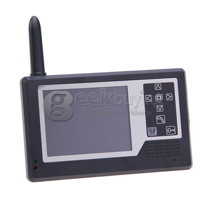 3.5' TFT Display 2.4GHz Wireless 1V2 Doorbell Intercom System (Calls, Intercom, Unlock, Monitor, Night Vision) - Black