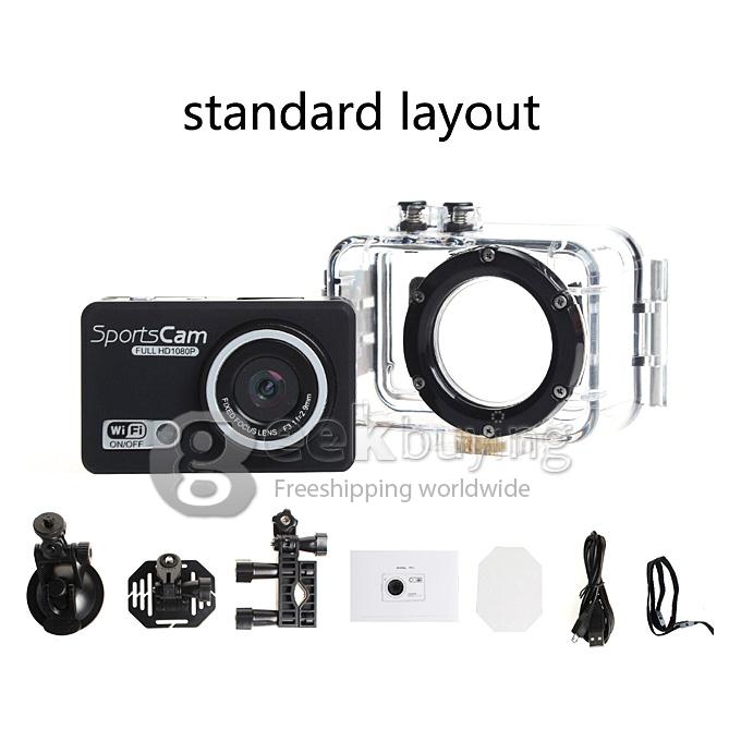 F39 WiFi 5.0 MP CMOS 1080P Full HD 120 Degrees Wide Lens Outdoor Waterproof Sports DV Camera - Blue