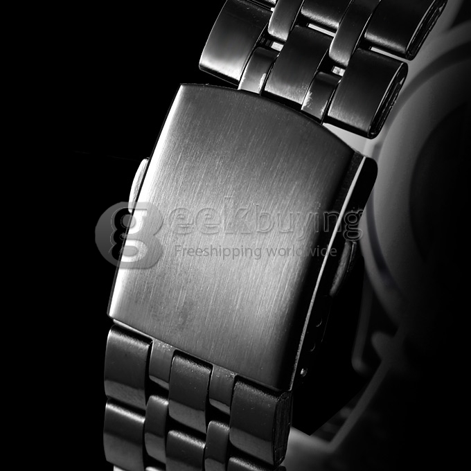 Men's Stainless Steel Analog Automatic Mechanical Wrist Watch - Black