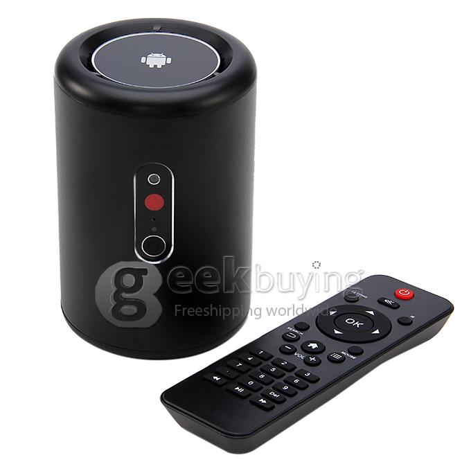 X88 Cylinder RK3188 Quad Core 1.6GHz Android 4.4 Mini TV BOX HDMI HDD Player 2G/8G Bluetooth OTG Built-in MIC 3.0MP Camera Miracast DLNA - Black