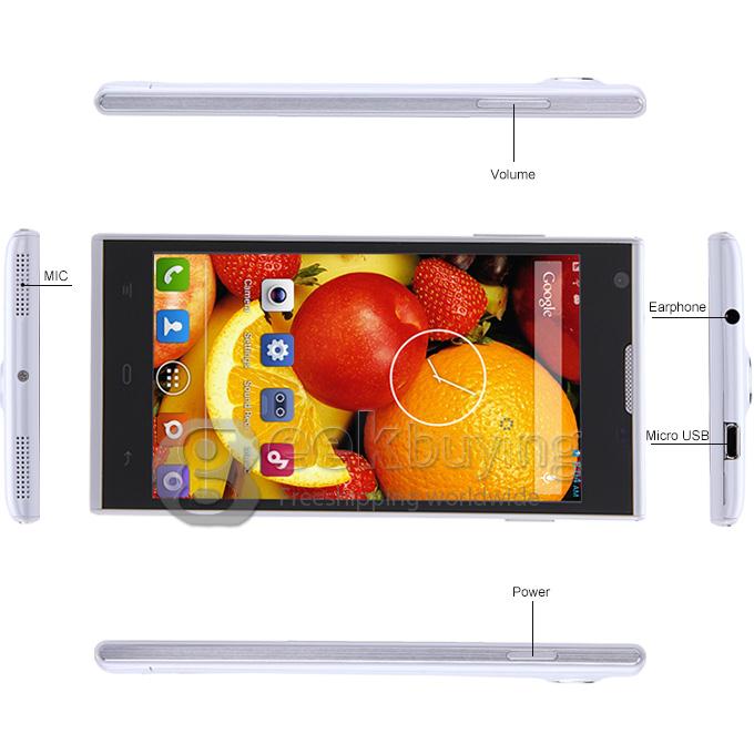 CUBOT P7 5.0 Inch IPS Touch Screen MTK6582 Quad Core 1.3GHz Android 4.2.2 3G Smart Phone 512MB + 4GB 8MP WiFi OTG GPS - White