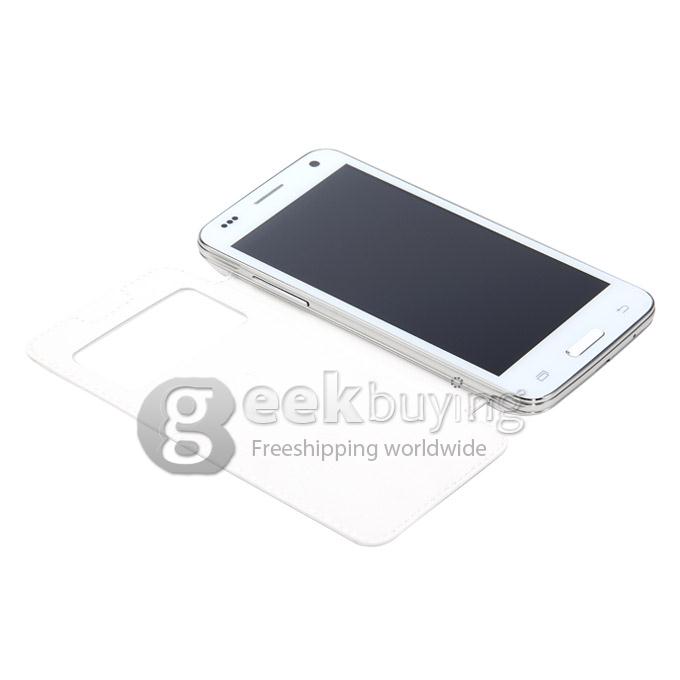 W800 MTK6582 Quad core 1.3GHz 4.5 Inch Android 4.2 OS Smartphone 1GB RAM 4GB ROM 8.0MP 3G GPS with Leather Case White