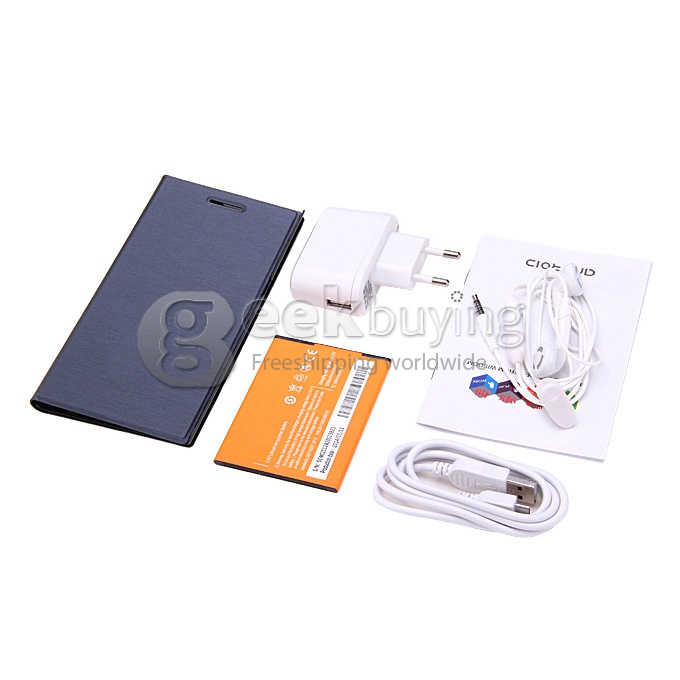 Star C1000 MTK6582 Quad Core 1.3GHz 5.5 Inch Android 4.4 OS Smartphone 1GB RAM 8GB ROM 13.0MP 3G GPS OTG Fingerprint Leather Case White