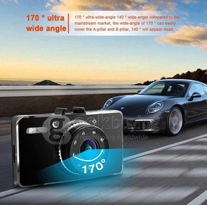 G3WH Novatek 96650 Dashcam 3.0 MP Full HD H.264 1080P 30FPS 2.7' LCD 170 Degree Wide Angle Lens with G-Sensor HDMI Car DVR