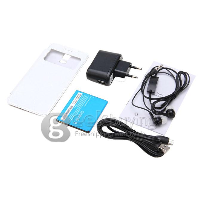 W800 MTK6582 Quad core 1.3GHz 4.5 Inch Android 4.2 OS Smartphone 1GB RAM 4GB ROM 8.0MP 3G GPS with Leather Case White