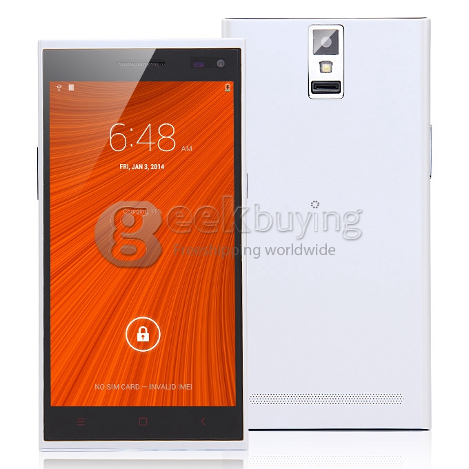 Star C1000 MTK6582 Quad Core 1.3GHz 5.5 Inch Android 4.4 OS Smartphone 1GB RAM 8GB ROM 13.0MP 3G GPS OTG Fingerprint Leather Case White