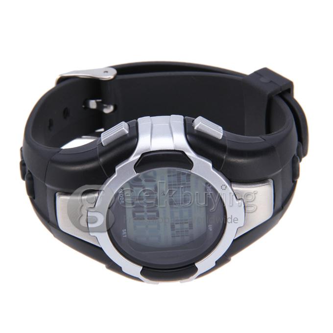 1003 Unisex Strapless Heart Rate Monitor & Pedometer Sport Watch Multifunctions Rubber Band Wrist Watch Timepiece - Silver