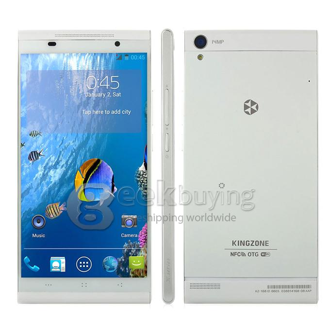 KINGZONE K1 5.5inch FHD 1080P LTPS Capacitive Screen MTK6592 Octa core 1.7GHz Smartphone 2GB RAM+16GB ROM 14.0MP+8.0MP Android 4.3 OTG NFC Air Gesture with Hard Cover & Protective Film - White