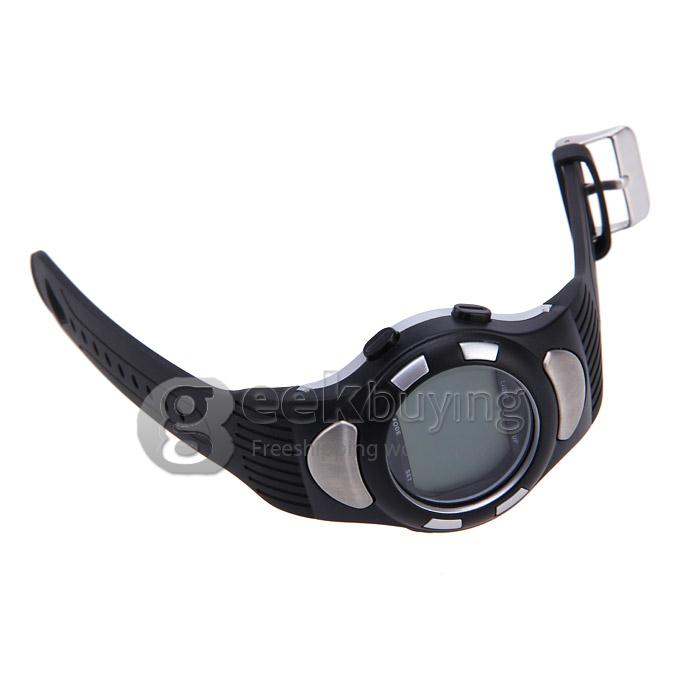 Unisex Strapless Heart Rate Monitor with Pedometer Sport Watch Multifunctions Wrist Watch Timepiece - Silver