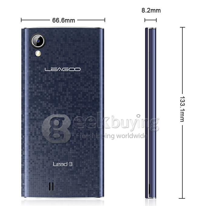 Leagoo Lead 3 MTK6582 Quad core 1.3GHz 4.5Inch QHD IPS Screen Cell Phone 512MB+4GB 5.0MP+2.0MP Android4.4.2 OS 3G/GPS - Blue