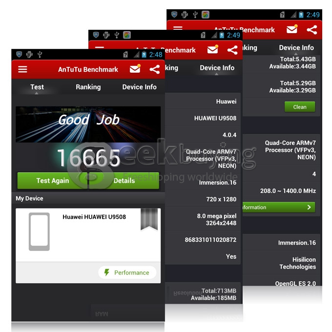 Honor 2 HUAWEI U9508 4.5 Inch Quad Core 1G RAM Smart Phone 720P IPS Retina Screen 8.0MP Camera Android 4.0 OS with 3G/GPS