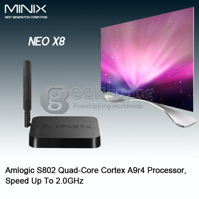 Bundle Deal MINIX NEO X8 Amlogic S802 Quad Core 2.0Ghz Android 4.4 TV BOX + Tronsmart TSM01 English Version Air Mouse & Keyboard