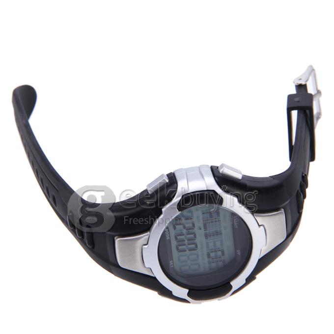 1003 Unisex Strapless Heart Rate Monitor & Pedometer Sport Watch Multifunctions Rubber Band Wrist Watch Timepiece - Silver