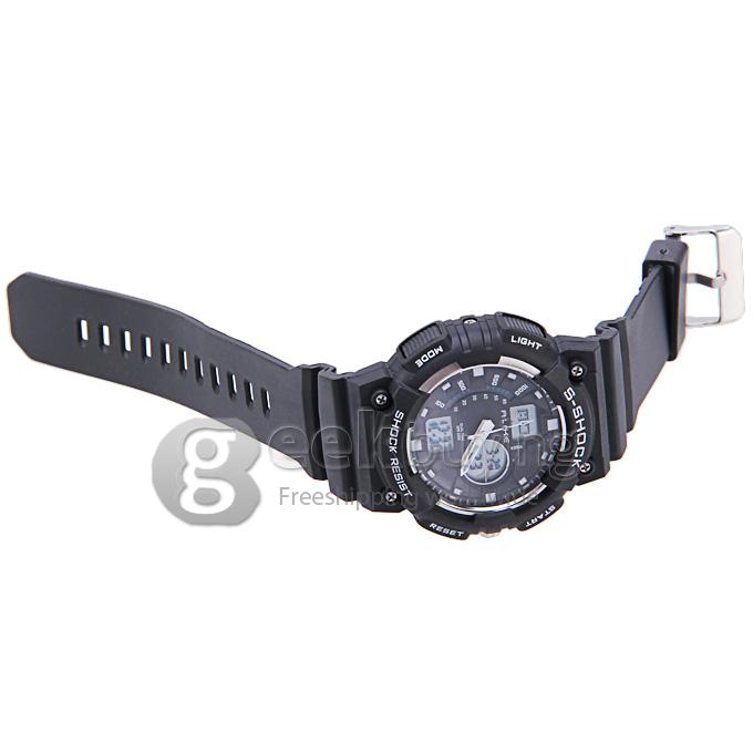 ALIKE Waterproof Shock Resistant Digital & Analog Quartz Sport Wrist Watch Timepiece for Men - Silver