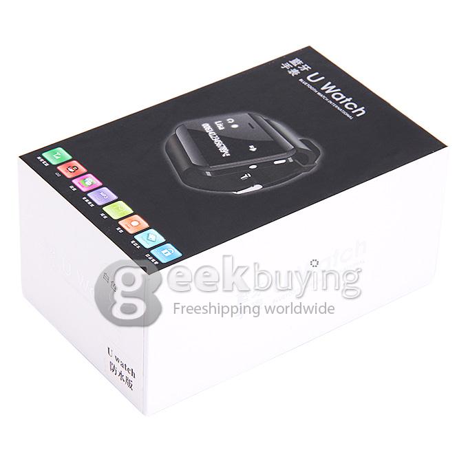 U Watch 2S Waterproof Bluetooth Touch Screen Smart Watch Sync Phone Remote Camera for Android iOS Phone - White