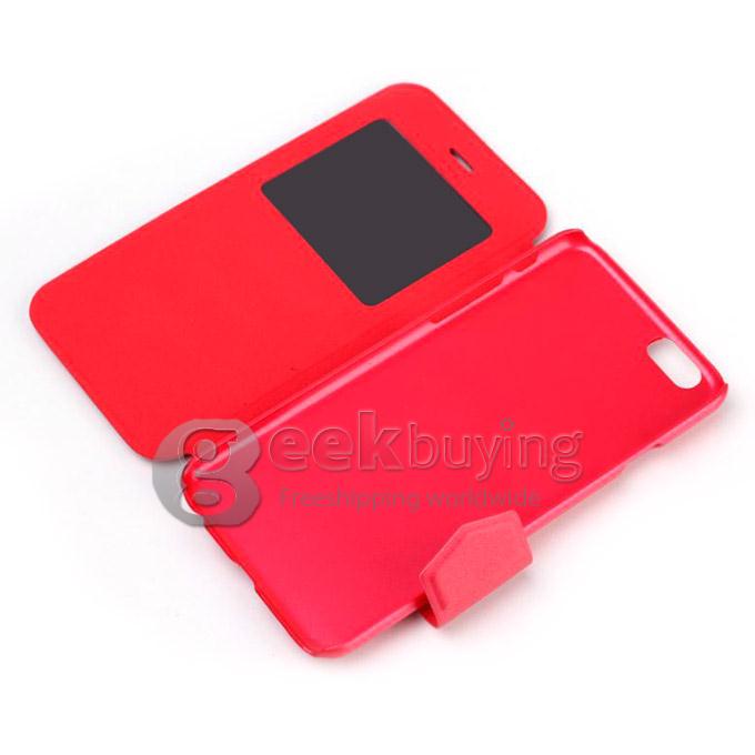 New View Style Leather Protective Case Cover With Holder for iPhone6 - Red