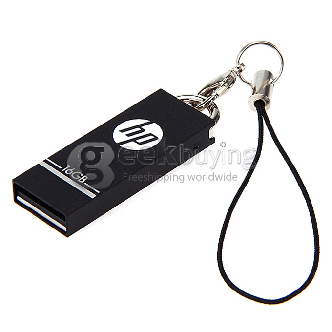 HP V224w 16GB USB 2.0 High Speed Flash Drive U Disk Memory Stick USB Drive with Keychain - Black