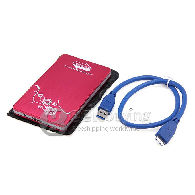 USB 3.0 to SATA 2.5'' External Case USB 3.0 to Serial ATA HDD Case Support 2TB with 6GBPS Test Passed - Red