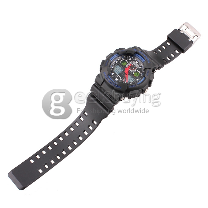 ALIKE AK1055 Unisex Plastic 50 Meters Waterproof Sport Utility Watch - Black
