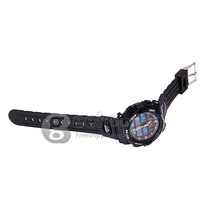 ALIKE A95 Waterproof Analog-digital Quartz Sport Wristwatch Timepiece with High-quality PU Band for Men - Black